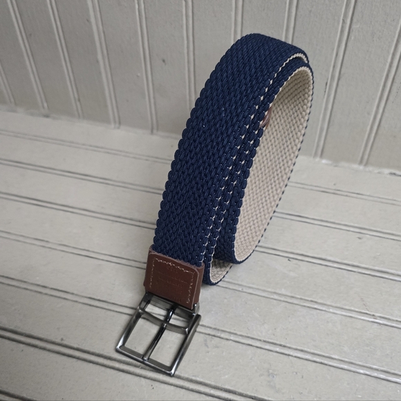 Tommy Bahama Mens Navy and Beige Braided Belt 32 - 36 - Picture 6 of 12